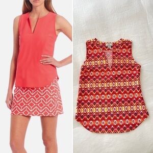 Jude Connally Ali Top in Colorful Patterned Nylon Spandex Stretch Fabric, Small